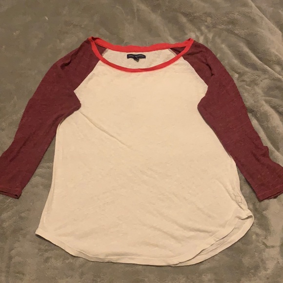 Burgundy and white baseball shirt - Picture 1 of 1